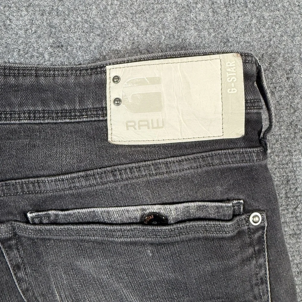 G Star Raw Jeans Mens 36x34 Black Kilcot‎ Straight Tapered Stretch Button Fly
